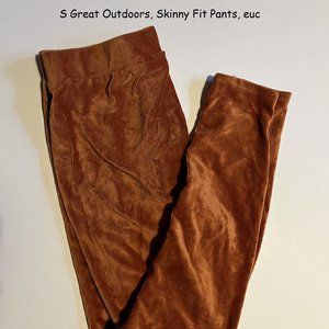 Small Lularoe Great Outdoors Skinny Fit Pants, orangy brown, cords